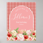 ストロベリーバースデーパーティーまたはベビーシャワーへようこそP ポスター (正面)