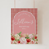 ストロベリーバースデーパーティーまたはベビーシャワーへようこそP ポスター