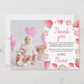 ストロベリーバースデーパーティーサンキューカード サンキューカード (正面)