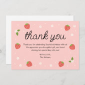 ストロベリーバースデーパーティーサンキューカード サンキューカード (正面/裏面)