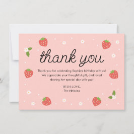 ストロベリーバースデーパーティーサンキューカード サンキューカード