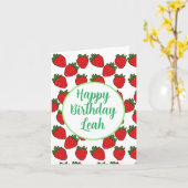 ストロベリーバースデーパーティーテーマ カード (黄色い花)