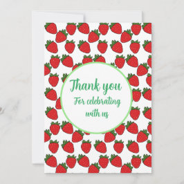 ストロベリーバースデーパーティーテーマ サンキューカード
