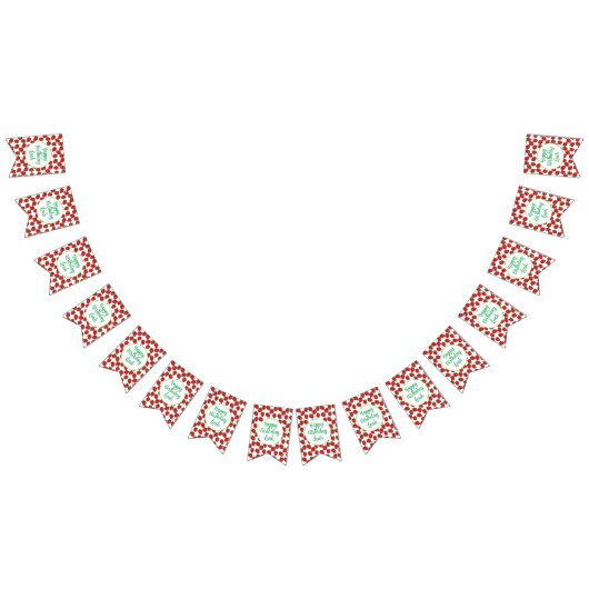 ストロベリーバースデーパーティーテーマ バンティングフラッグ (全)