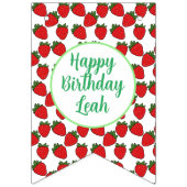 ストロベリーバースデーパーティーテーマ バンティングフラッグ (第2の旗)