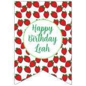 ストロベリーバースデーパーティーテーマ バンティングフラッグ (第1の旗)