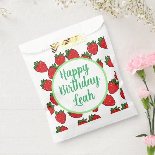 ストロベリーバースデーパーティーテーマ フェイバーバッグ (封をした状態)