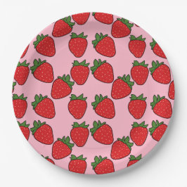 ストロベリーバースデーパーティーテーマ ペーパープレート