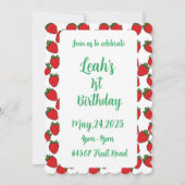 ストロベリーバースデーパーティーテーマ 招待状 (裏面)