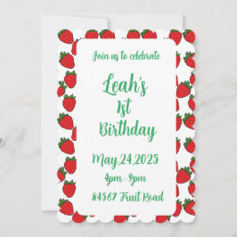 ストロベリーバースデーパーティーテーマ 招待状