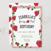 ストロベリーバースデーパーティー招待状ベリーサマー 招待状 (正面/裏面)