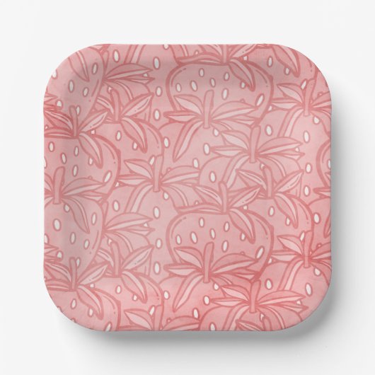 ストロベリーバースデーパーティー紙プレート ペーパープレート (正面)