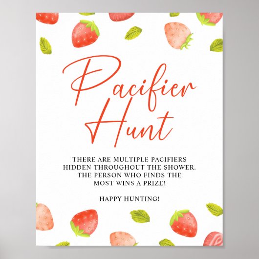 ストロベリーパシファイヤー狩りベリースイートベビーシャワー ポスター (正面)