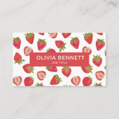 ストロベリーパターカラフルンQRコード 名刺 (正面)