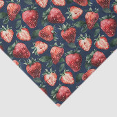 ストロベリーパターンネイビーブルー背景の切り離し 薄葉紙 (詳細)