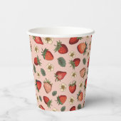 ストロベリーパターンヴィンテージ手書きベリースウィート 紙コップ (裏面)