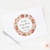 ストロベリーパターンヴィンテージ ラウンドシール (封筒)