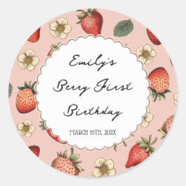 ストロベリーパターンヴィンテージ ラウンドシール