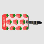 ストロベリーパターン名前をカスタムする ラゲッジタグ (正面横)