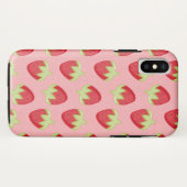 ストロベリーパターン携帯電話ケース – ピンク Case-Mate iPhoneケース (裏面(横))