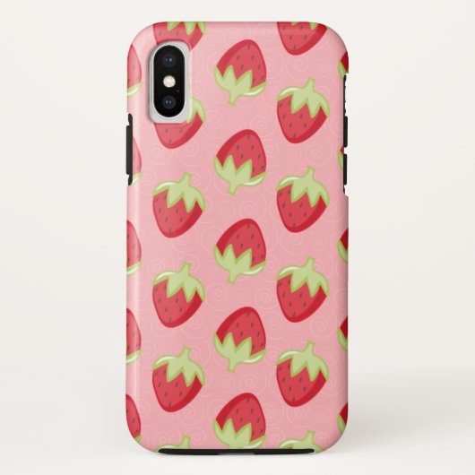 ストロベリーパターン携帯電話ケース – ピンク Case-Mate iPhoneケース (裏面)