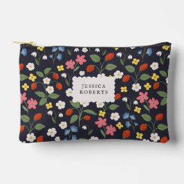 ストロベリーパターン海軍 アクセサリーポーチ