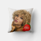 ストロベリーパワーガールモノグラムイニシャル名スロー クッション (裏面)