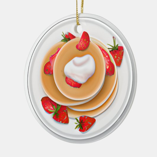 ストロベリーパンケーキパンク気のあるそぶりをしたクリスマス セラミックオーナメント (左)