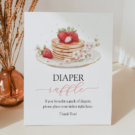 ストロベリーパンケーキブランチおむつラッフルポスター 台座サイン
