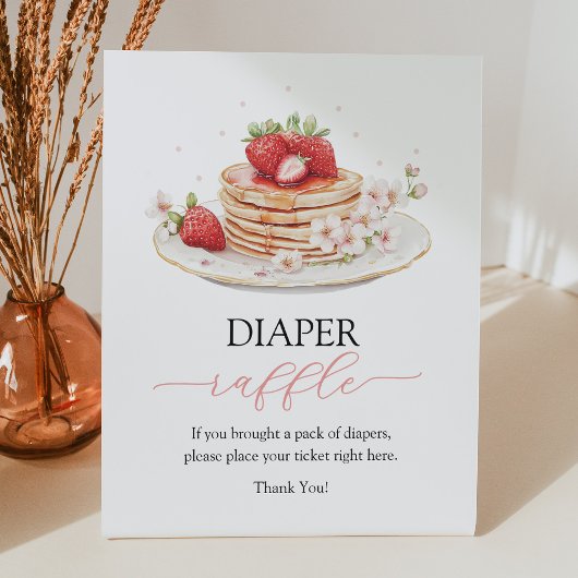 ストロベリーパンケーキブランチおむつラッフルポスター 台座サイン