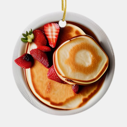 ストロベリーパンケーキプンクリスマスセラミックオーナメント セラミックオーナメント (正面)