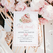 ストロベリーパンケーキベビーブランチ赤ちゃんシャワーガール 招待状