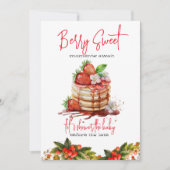 ストロベリーパンケーキベリー甘いベビーシャワー 招待状 (正面)