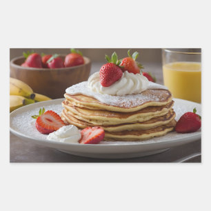 ストロベリーパンケーキ&バナナパンケーキ 長方形シール