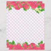 ストロベリーパープルギンガム文房具紙 (正面/裏面)