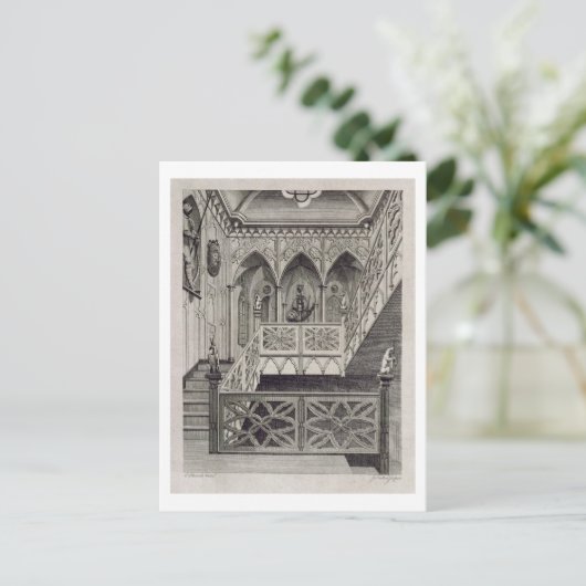 ストロベリーヒルの階段、J. Newtoによって刻まれた ポストカード (スタンド正面)