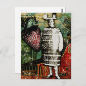 ストロベリービールガイ – ヴィンテージエフェメラコラージュ ポストカード (正面/裏面)