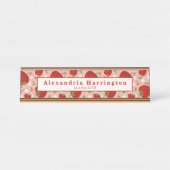 ストロベリーピンクかわいいデスク名プレートアクセサリー デスクネームプレート (正面)