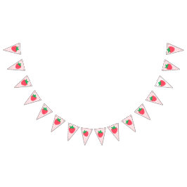 ストロベリーピンクかわいいベリーファースト1ベビー誕生日 バンティングフラッグ