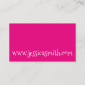 ストロベリーピンクのアイスクリームコーンスクープのデザート食品 名刺 (裏面)