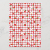 ストロベリーピンクのギンガムベリー甘いベビーシャワー アドバイスカード (裏面)