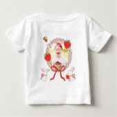 ストロベリーピンクのバースデー写真入りSome Bunnyグッズ ベビーTシャツ (裏面)