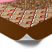 ストロベリーピンクの曇りカップケーキ ポスター (角)