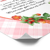 ストロベリーピンクギンガムベリーサイズシャワーゲーム ポスター (角)