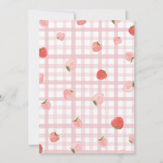 ストロベリーピンクギンガム2nd誕生日パーティー 招待状 (裏面)