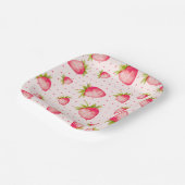 ストロベリーピンクグリーンパーティー ペーパープレート (傾斜あり)