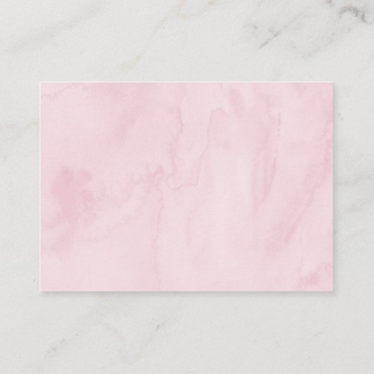 ストロベリーピンクフローラベビーシャワー予約リクエスト エンクロージャーカード (裏面)