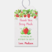 ストロベリーピンクフローラ誕生日 ギフトタグ (正面)