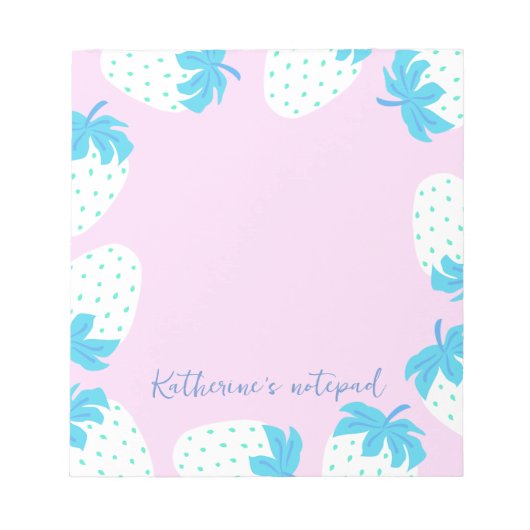 ストロベリーピンクブルー ノートパッド (正面)