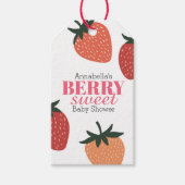 ストロベリーピンクベリースイートベビーシャワー ギフトタグ (正面)
